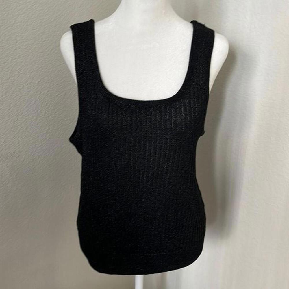 Black Metallic Knit Shift top by Christine Phillipe (Vintage)